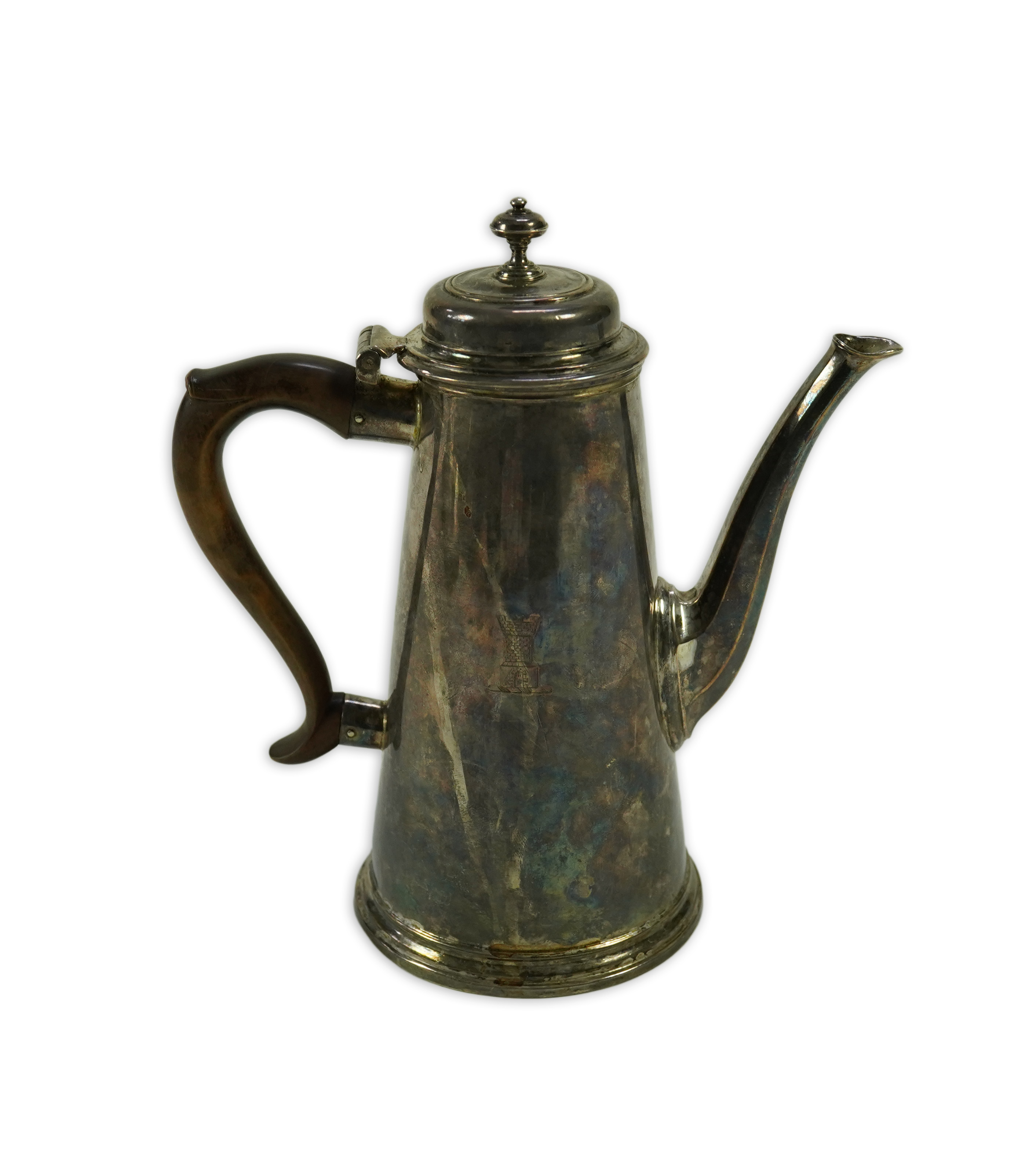 A late George I silver coffee pot, by Gabriel Sleath?